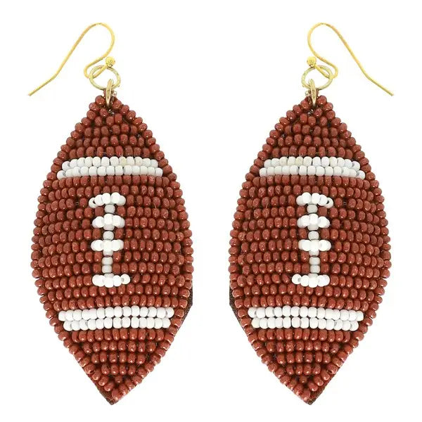 Football Seed Bead Earrings