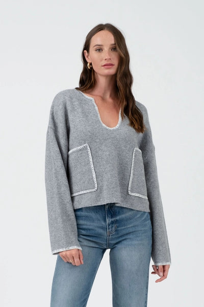 Stitched Together Sweater-2 Colors