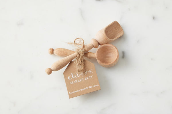 Beechwood Salt and Sugar Spoon Set