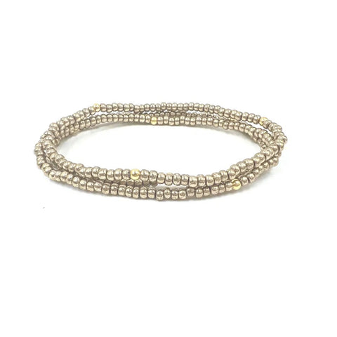 enewton Gemstone Gold Bliss 2mm Bead Bracelets - Multiple Colors