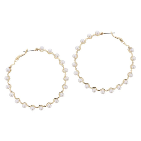 Kendra Scott Abbie Gold Beaded Stretch Bracelet in Natural Mother-of-Pearl