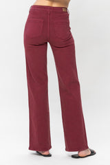 Judy Blue Burgundy Straight Leg Jeans