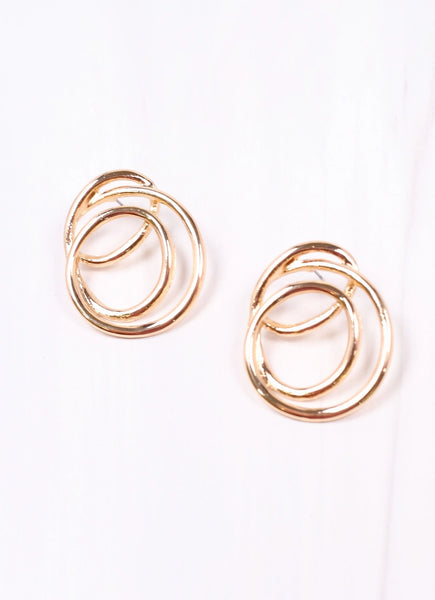 Pippi Open Circles Drop Earring Gold