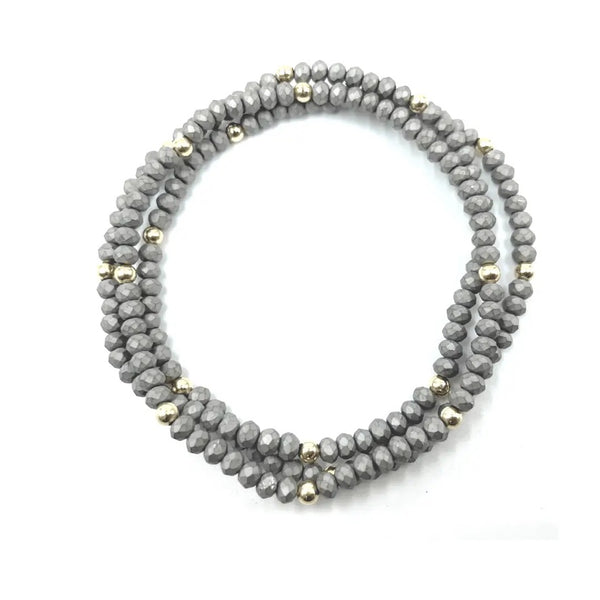 Erin Gray OG Classic Bracelet Stack in Matte Gray + Gold Filled