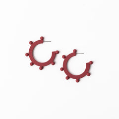 Astrid Earrings-Small, Medium or Large-Red, Navy or Crimson