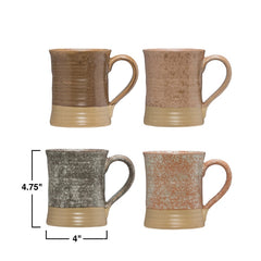 Stoneware Mug with Glaze, 4 Colors