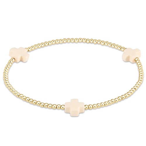 enewton signature cross gold pattern 2mm bead bracelet - 7 Colors