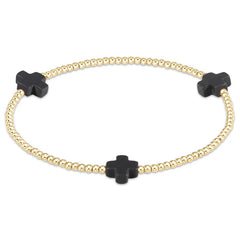 enewton small signature cross gold pattern 2mm bead bracelet - 7 Colors