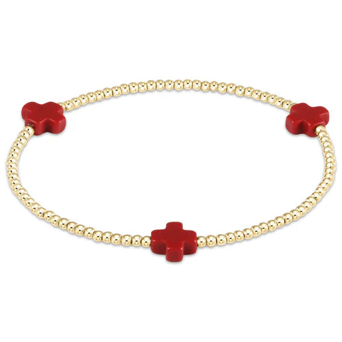 enewton signature cross gold pattern 2mm bead bracelet - 7 Colors