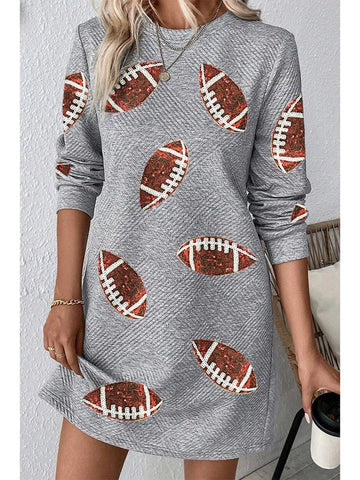 Sequin Rugby Football Helmet Game Day Sweatshirt