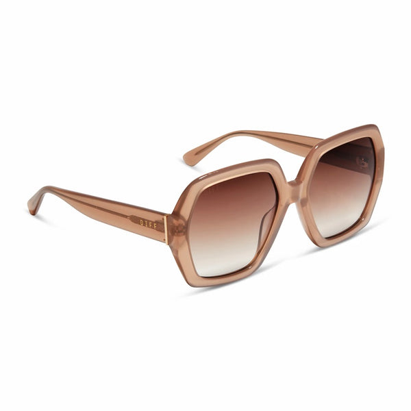 DIFF Nola Warm Taupe Brown Gradient Sunglasses