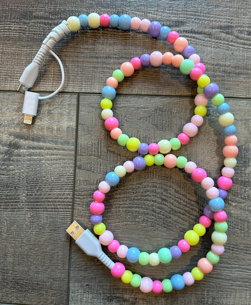 Happy Beaded Phone Chargers - 3 Colors