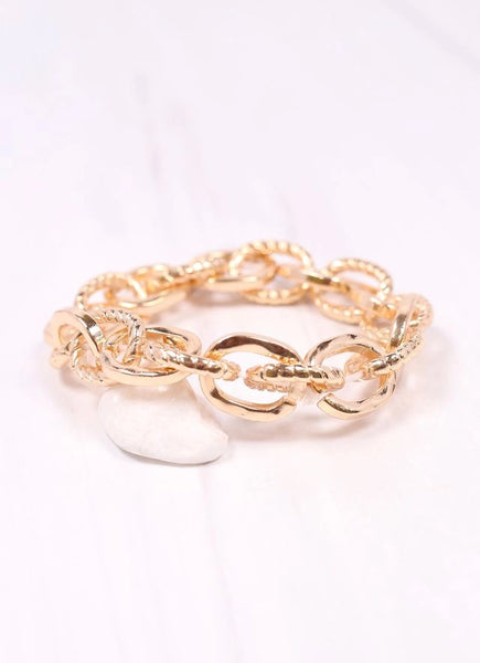 Mason Link Stretch Bracelet Gold