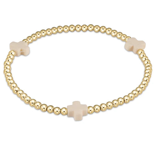 enewton signature cross gold pattern 3mm bead bracelets - 14 Colors