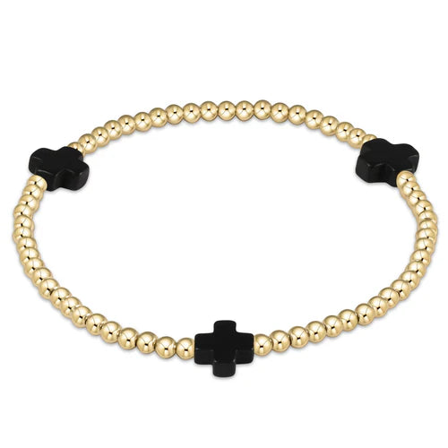 enewton signature cross gold pattern 3mm bead bracelets - 14 Colors