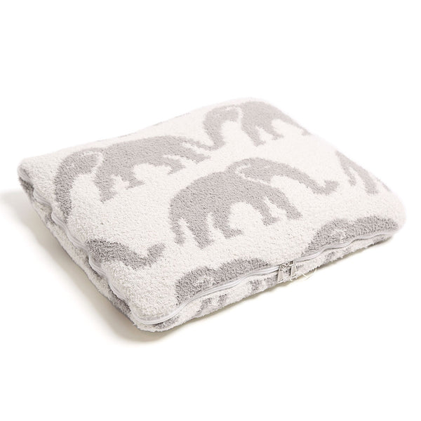 2 in 1 Elephant Print Throw Blanket & Pillow