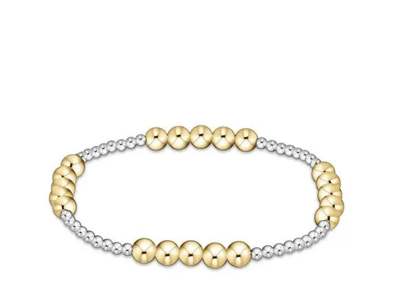 enewton Classic Blissful Pattern 2mm Bead Bracelet - 4mm Mixed Metal