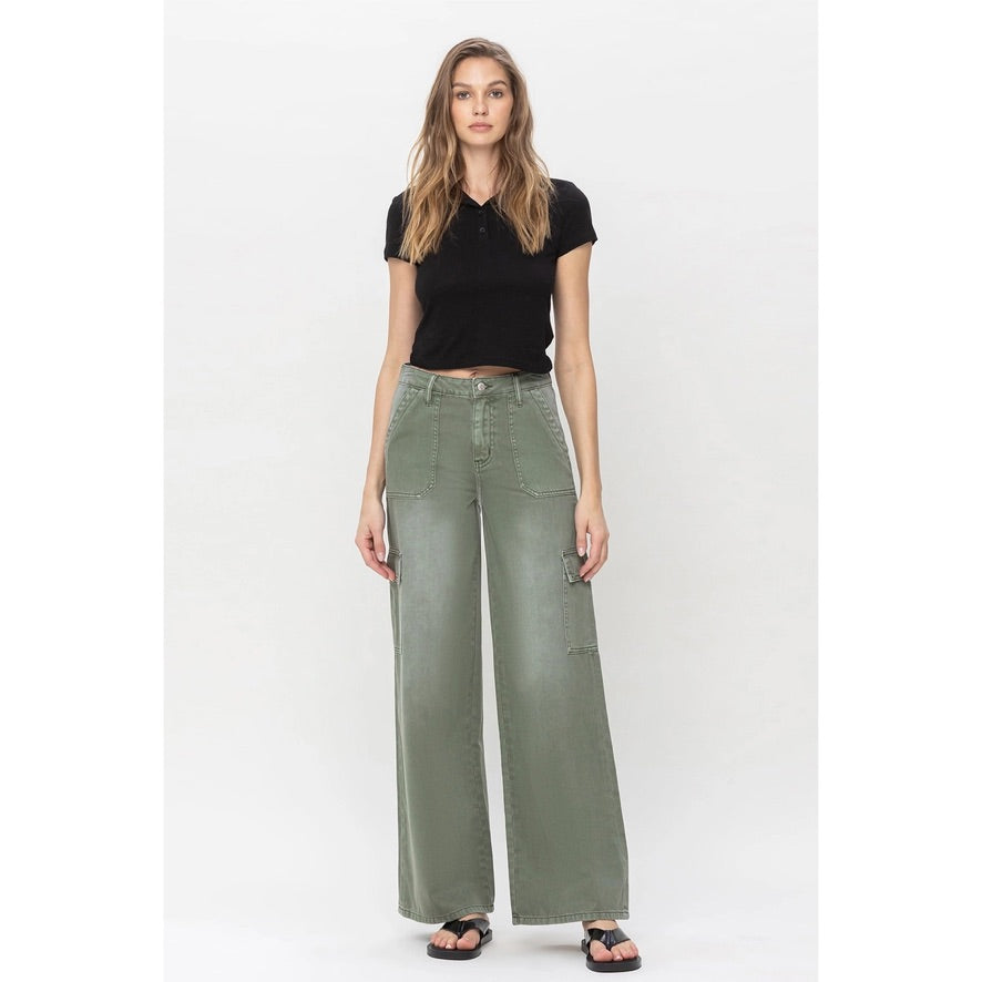 Sage Green Wide Leg Pants - Tulip Hem Pants - High Waist Pants - Lulus