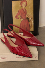 Assert Red Pointed-Toe Slingback Flats