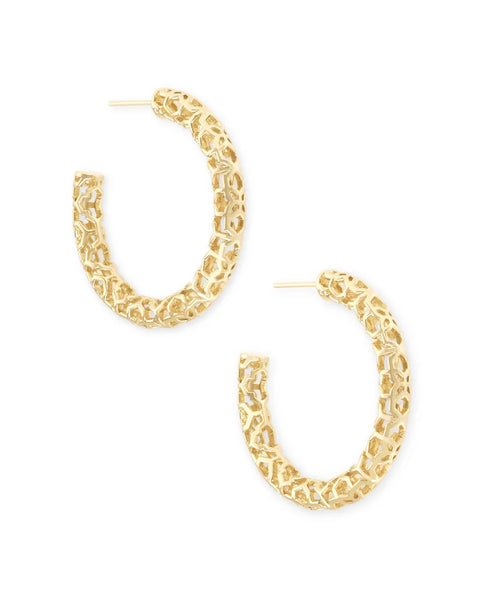 Kendra Scott Maggie 1.5" Filigree Hoop Earrings-Multiple Options