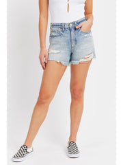 High Rise Mom Jean Shorts