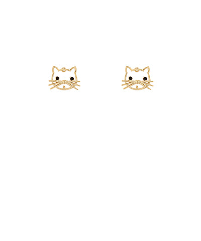 Cat Face Stud Earrings