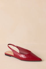 Assert Red Pointed-Toe Slingback Flats