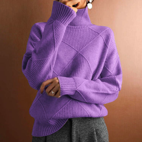 Geometric Turtleneck Sweater