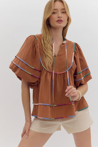 Rolled Sleeve Linen Tunic