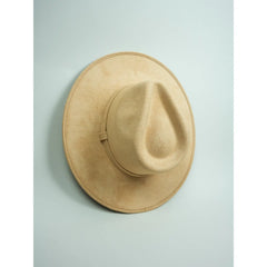 Vegan Suede Rancher Hat- Nude Beige - Medium