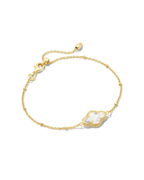 Kendra Scott Abbie Gold Satellite Chain Bracelet in Ivory Mother-of-Pearl