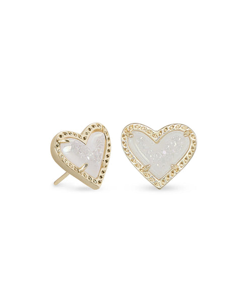 Kendra Scott Ari Heart Gold Stud Earrings-Multiple Options