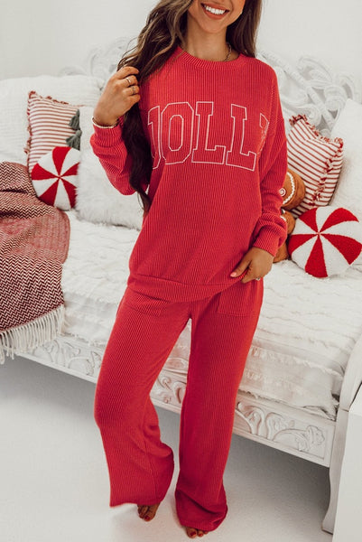 JOLLY Corded Long Sleeve Top and Pants Set