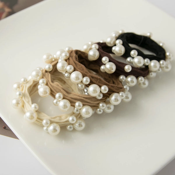 Textured Seamless Pearl Hair Tie (Set of 5)