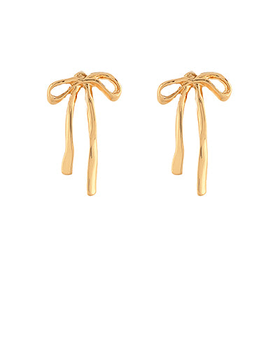 Dainty Gold Bow Earrings