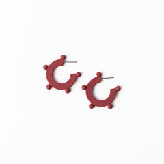 Astrid Earrings-Small, Medium or Large-Red, Navy or Crimson