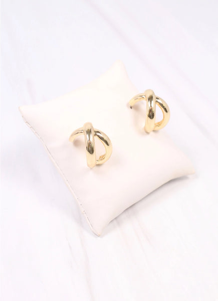 Lengel Criss Cross Hoop Earring Gold