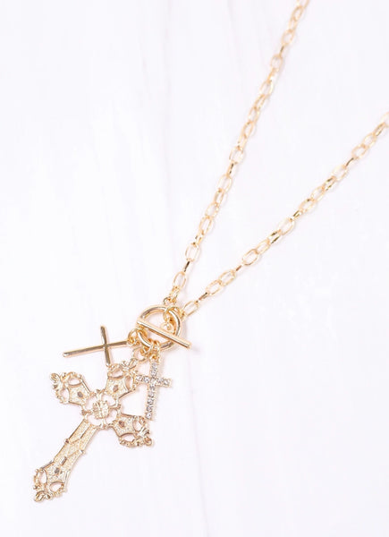 Koda Cross Charms Necklace Gold