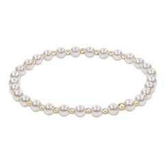 Enewton Classic Grateful Pattern 6mm Bead Bracelet - Pearl