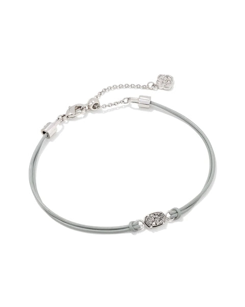 Kendra Scott Emilie Silver Corded Bracelet in Platinum Drusy