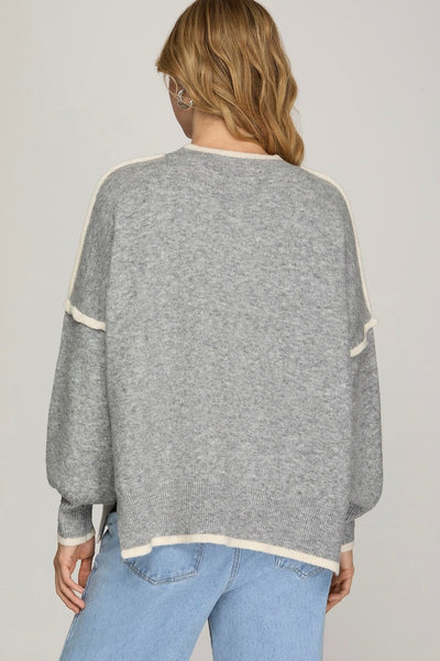 Contrasting Lines Sweater