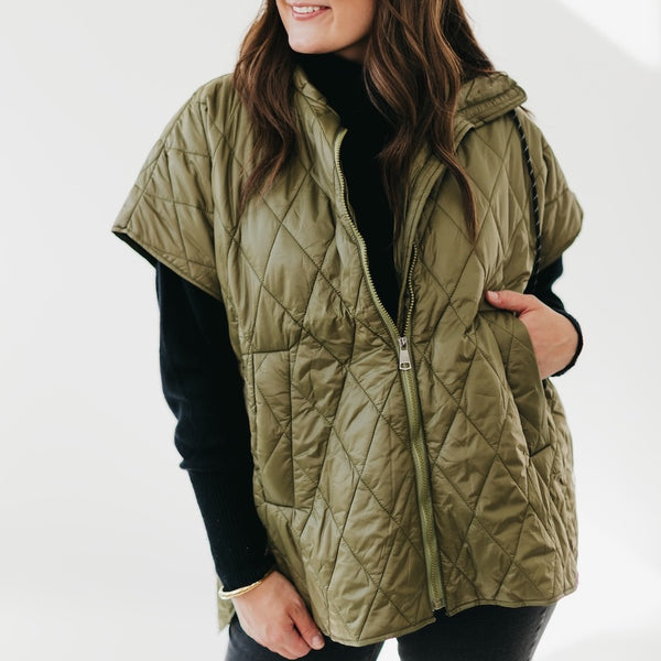 Quinn Quilted Vest-Multiple Colors