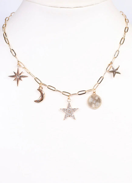 Tammin Charm Necklace Gold