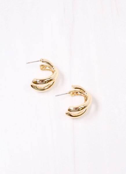 Lengel Criss Cross Hoop Earring Gold