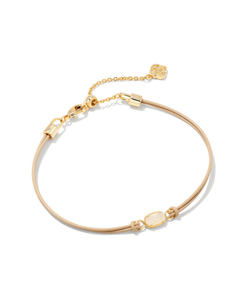 Emilie Gold Corded Bracelet in Iridescent Drusy