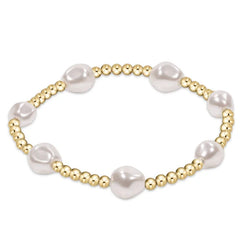 enewton Admire gold 3mm bead bracelet - Pearl