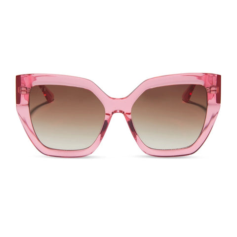 DIFF Blaire Candy Pink Crystal Brown Gradient Sunglasses