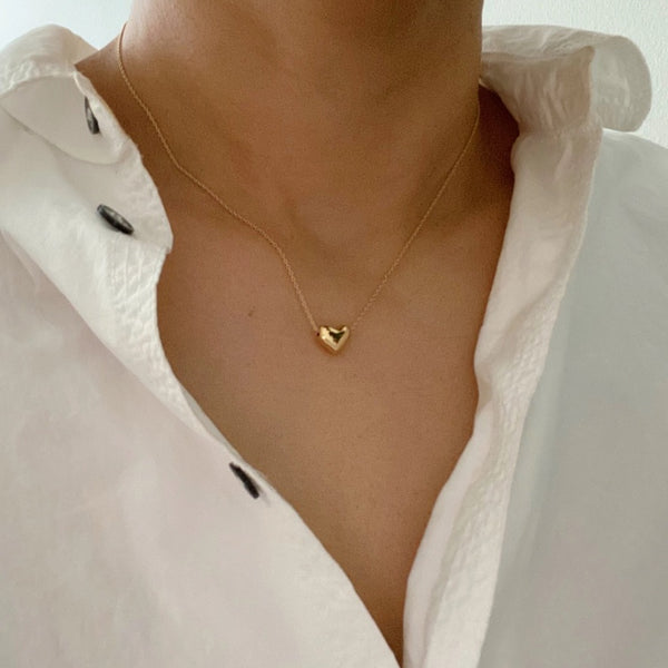 Love Bean Gold Heart Necklace