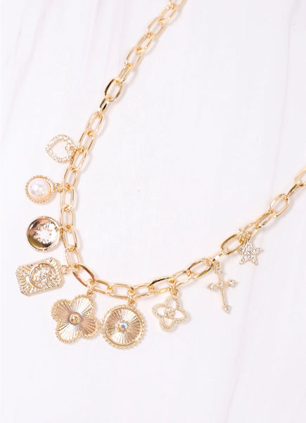 Chavez Charms Necklace Gold