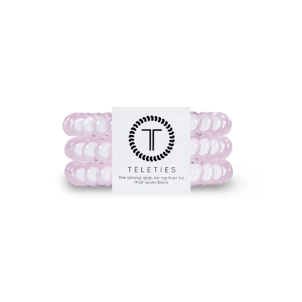 Teleties Spiral Hair Coils| Rose Water Pink Hair Ties-Multiple Options